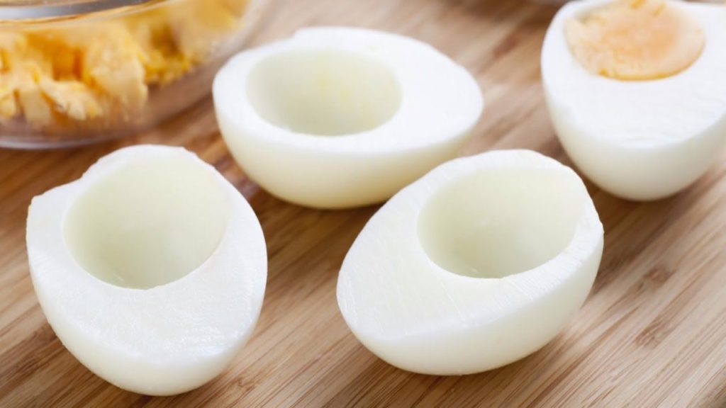 white cooked eggs